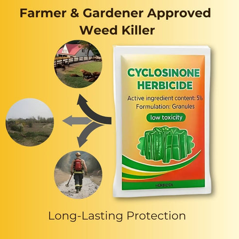 Cyclosinone Herbicide Granules - Pack of 2 (250 gms each)- Certified & Tested ✅ | 5% Active Formula | Safe Weed Control for Lawns, Gardens & Farmlands